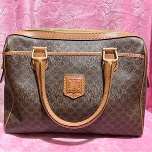 Authentic Vintage Celine Triumph Macadam in Brown Leather